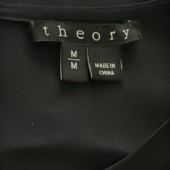 Theory ‘MALYDIE' 100% Silk Georgette Peplum Top / blouse 
Elegant Black Sz M - Picture 8 of 12